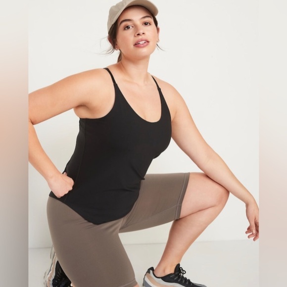 NWT! Black PowerLite LYCRA® ADAPTIV Racerback Shelf-Bra Tank Top - Large 🤎 - Picture 5 of 11
